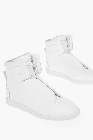 MM22 Padded Leather High-Top Sneakers