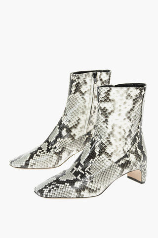 MM22 5cm python effect leather ankle boots with side zip