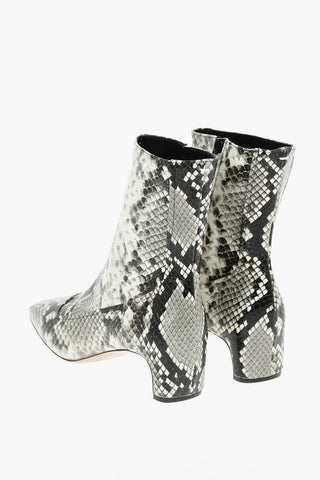 MM22 5cm python effect leather ankle boots with side zip