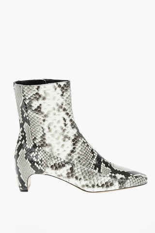 MM22 5cm python effect leather ankle boots with side zip