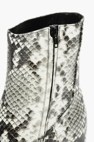 MM22 5cm python effect leather ankle boots with side zip