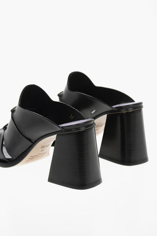 MM22 Mules in pelle Punta Quadrata 9cm