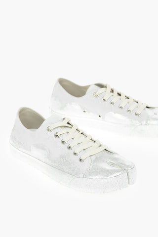 MM2 Laminated Effect Suede TABI Low-Top Sneakers