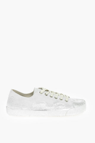 MM2 Laminated Effect Suede TABI Low-Top Sneakers