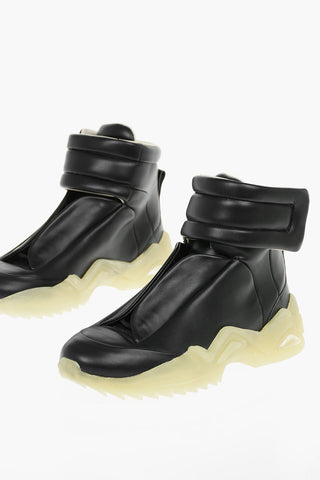 MM22 Leather High-Top Sneakers with Track Sole
