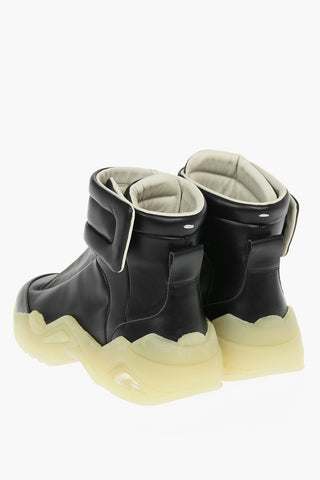 MM22 Leather High-Top Sneakers with Track Sole