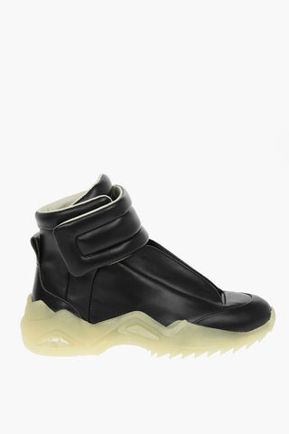 MM22 Leather High-Top Sneakers with Track Sole