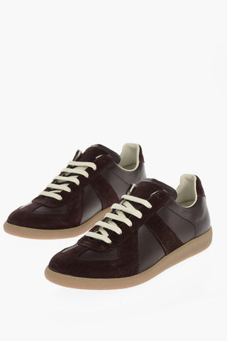 MM22 Contrasting Laces Suede Low-Top Sneakers