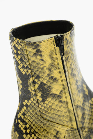 MM22 5cm python effect leather square toe ankle boots