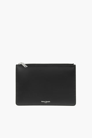 MM11 crocodile effect leather pouch with zip closure