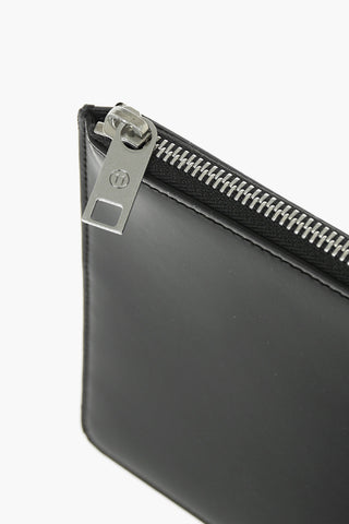 MM11 crocodile effect leather pouch with zip closure