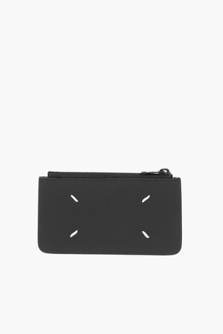 MM11 Leather Mini Card Holder With Contrasting Zip
