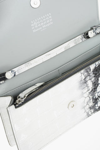 MM11 crocodile effect leather wallet