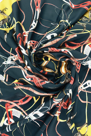 MM0 Two-Tone Patterned Silk Foulard