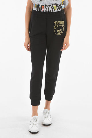 COUTURE! Joggers in Cotone con Logo Borchiato