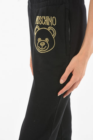 COUTURE! Joggers in Cotone con Logo Borchiato