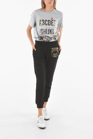 COUTURE! Joggers in Cotone con Logo Borchiato