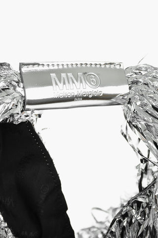 MM6 Silver Fringed Hobo Bag
