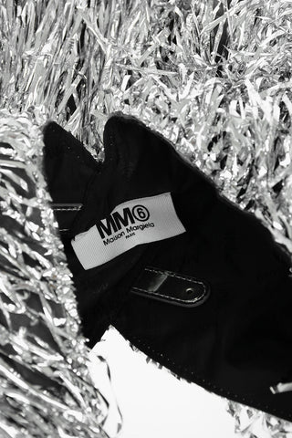 MM6 Silver Fringed Hobo Bag