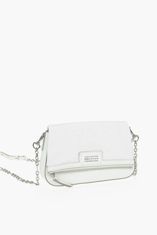 MM11 removable chain shoulder strap leather and fabric bag