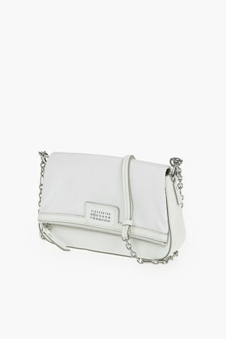 MM11 removable chain shoulder strap leather and fabric bag