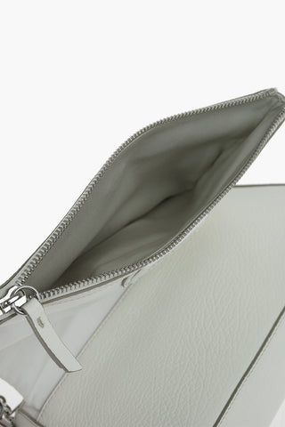 MM11 removable chain shoulder strap leather and fabric bag