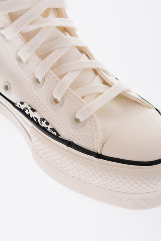 ALL STAR CHUCK TAYLOR 4cm animal details fabric high top sneakers with platform 