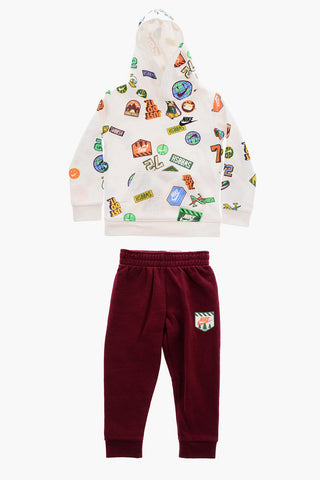Joggers and Printed Hoodie Set