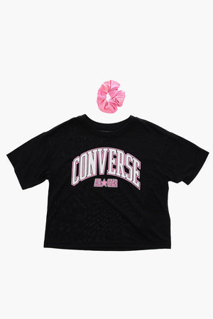 ALL STAR CHUCK TAYLOR Set T-shirt Crop Elastico per Capelli in Lurex
