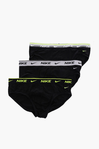 logoed waist band stretch cotton 3 briefs set