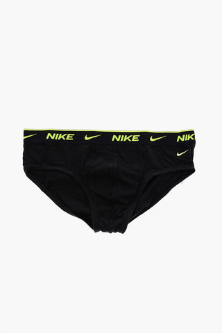 logoed waist band stretch cotton 3 briefs set
