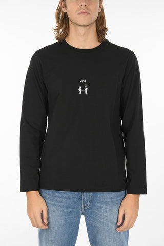 Maxi Printed on the Back Long Sleeve MIDDLEFINGERS Crew-neck T-shirt