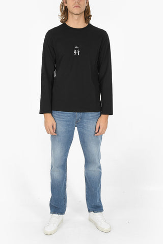 Maxi Printed on the Back Long Sleeve MIDDLEFINGERS Crew-neck T-shirt