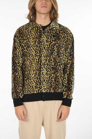 SPORTSWEAR Ribbed Velour Overshirt in Leopard Print