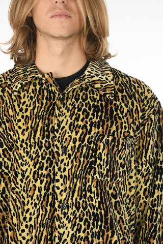 SPORTSWEAR Ribbed Velour Overshirt in Leopard Print