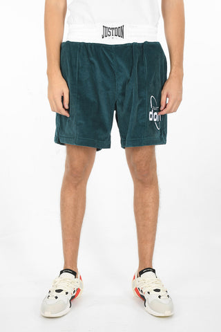 Shorts in Velour a Coste con Banda Logata
