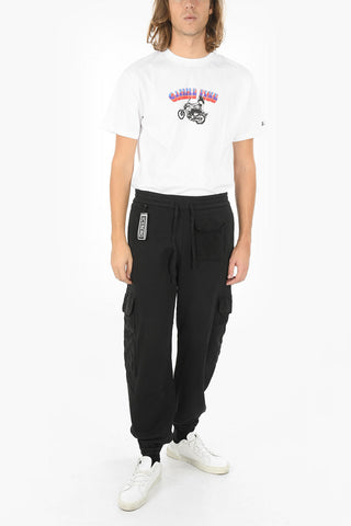 Joggers cargo a tinta unita con elastico in vita