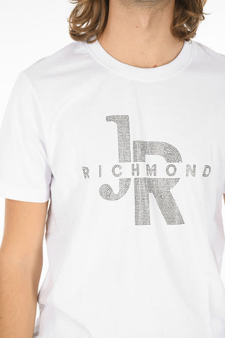 Reguar Fit LIANTES Crew-neck T-shirt with Rhinestoned Logo