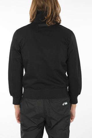 Tech Fabric Zip-up Track Sweatshirt with Metal Lettering Logo