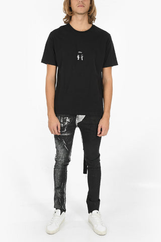 Maxi Printed on the Back MIDDLEFINGERS Crew-neck T-shirt