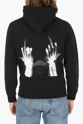 Felpa MIDDLEFINGERS B&W con Cappuccio e Maxi Tasca a Toppa Frontale