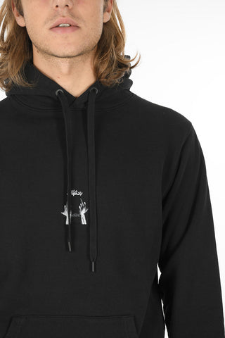Felpa MIDDLEFINGERS B&W con Cappuccio e Maxi Tasca a Toppa Frontale