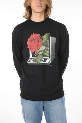 Rose Printed on the Front Crew-neck Sweatshirt