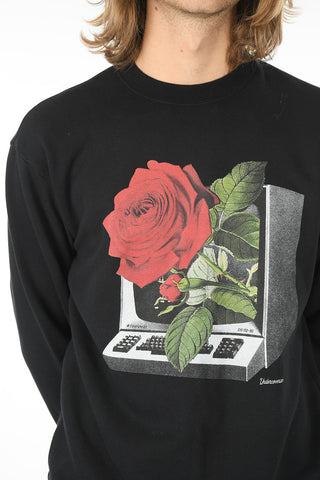 Rose Printed on the Front Crew-neck Sweatshirt