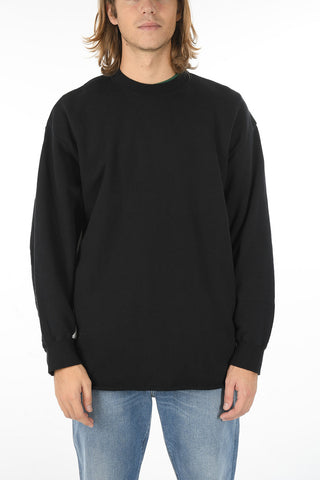 Padded Details Brushed Cotton Sweatshirt