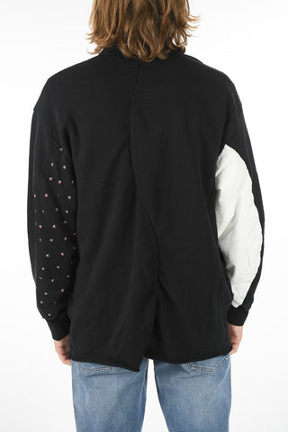Padded Details Brushed Cotton Sweatshirt