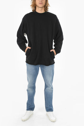 Padded Details Brushed Cotton Sweatshirt