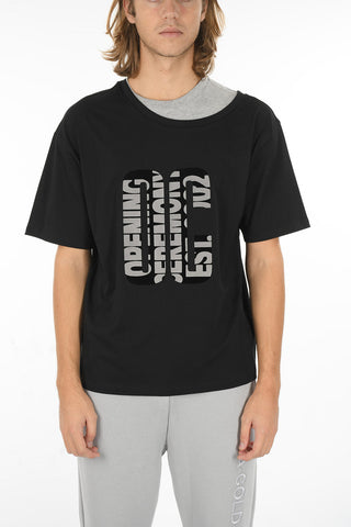 front printed double collar t-shirt