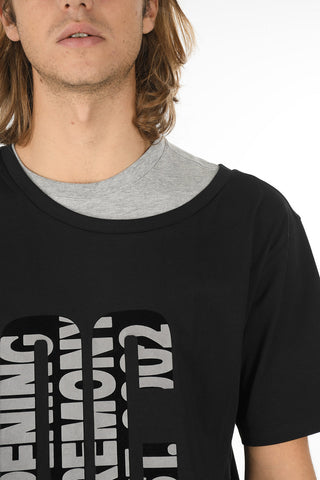 front printed double collar t-shirt