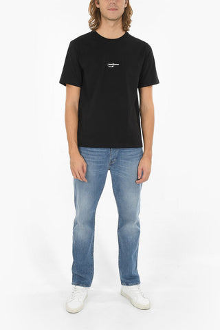 Contrasting Maxi Printed on The Back Crew-neck T-shirt